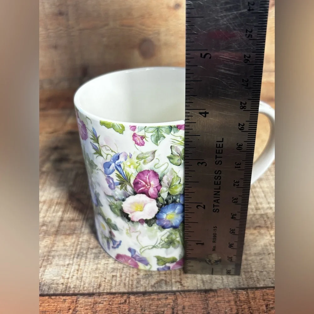 Beautiful Large Floral Ceramic Mug Heron Cross Pottery England Tea Coffee